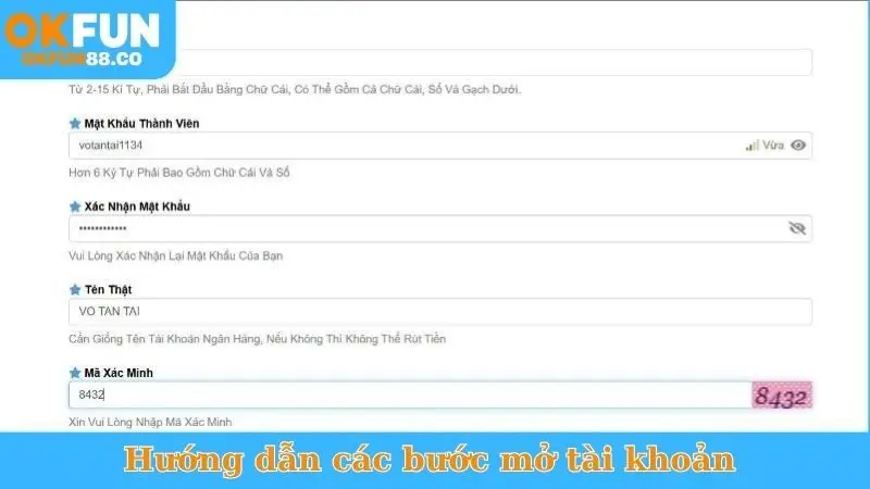 Hướng dẫn các bước mở tài khoản 